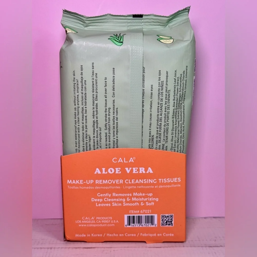 Cala aloe vera make-up remover cleansing tissues 60 count
